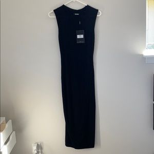 Black Mock Neck Sleeveless Dress